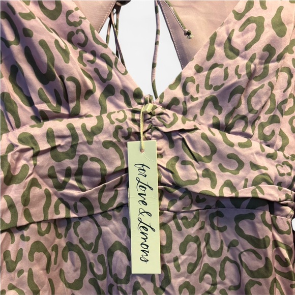 NWT For Love & Lemons June Dress Lilac Animal Print S - Picture 3 of 7